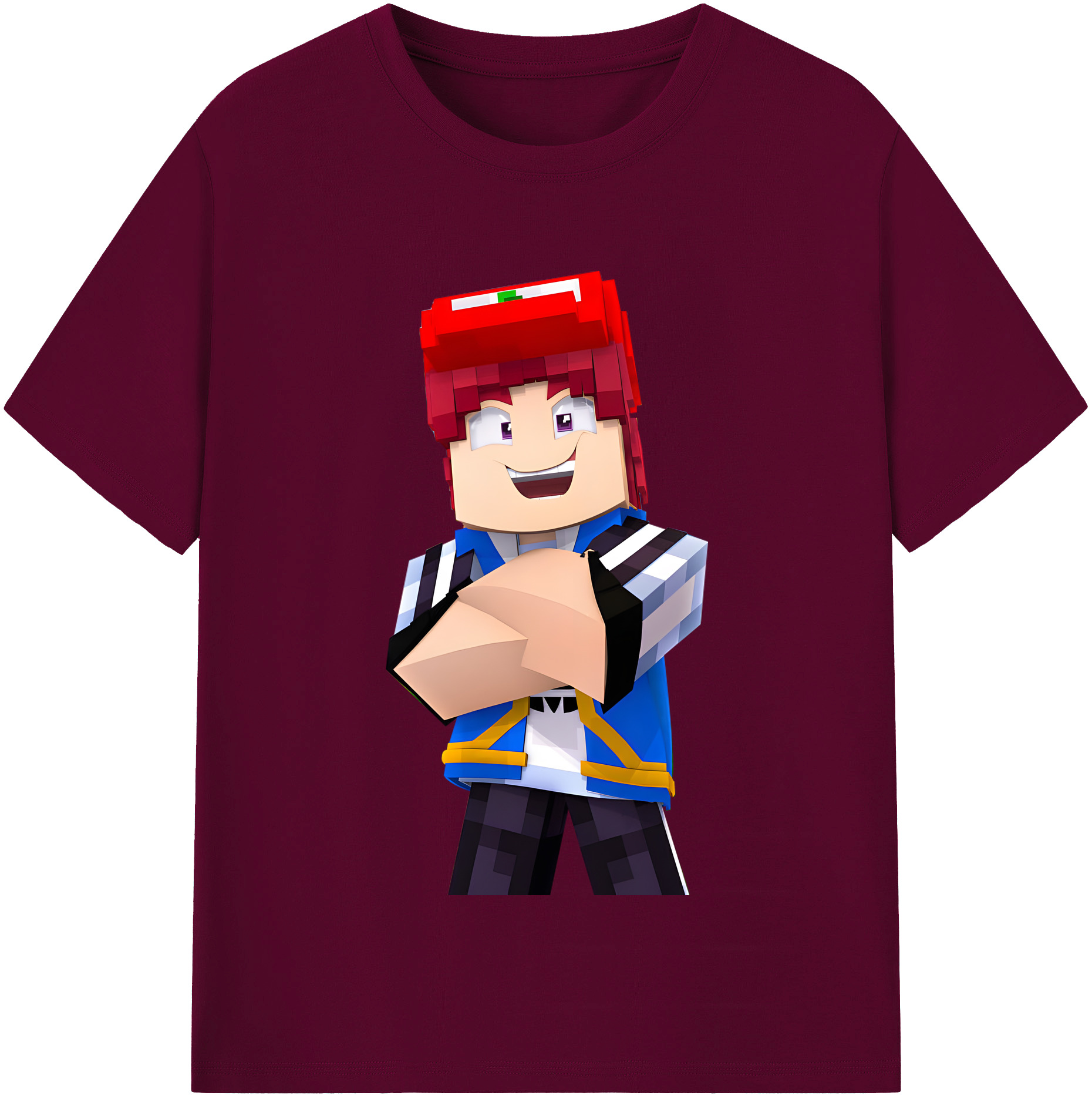 （画像用） マインクラフト ブロックの世界 Minecraft MC Block world レディースカジュアルプリントTシャツ（綿100％）